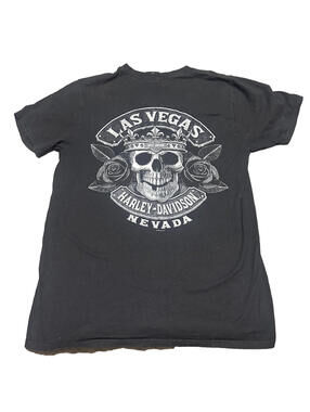 Harley Davidson Motorcycles Women Medium M Las Vegas Nevada Skull T Shirt Top